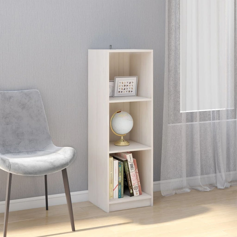 Boekenkast/kamerscherm 36x33x110 cm massief grenenhout wit MeubelReus