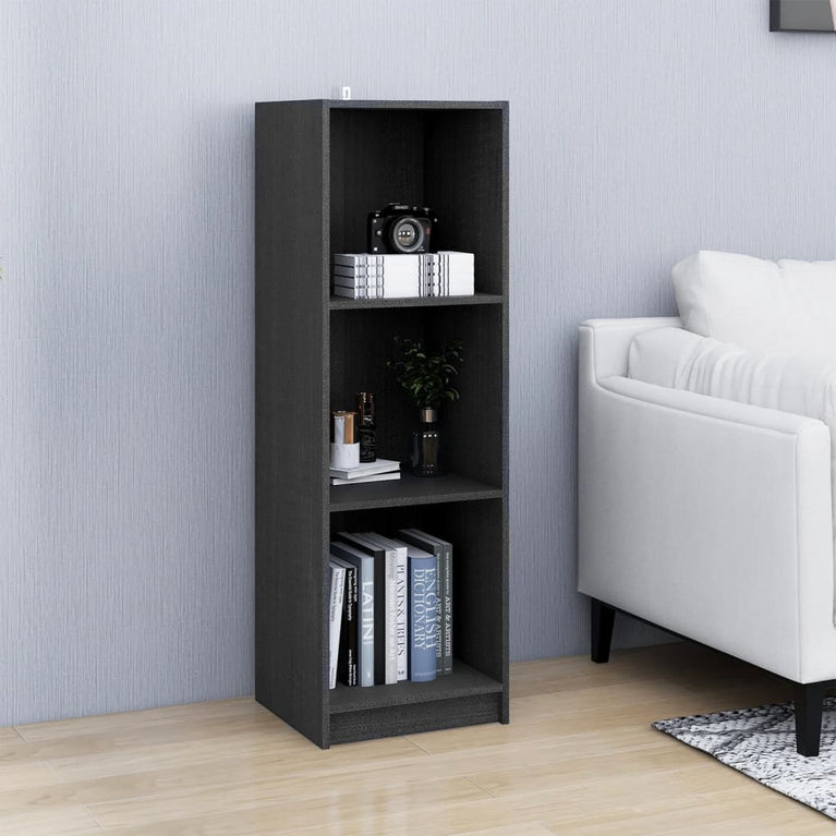 Boekenkast/kamerscherm 36x33x110 cm massief grenenhout grijs MeubelReus
