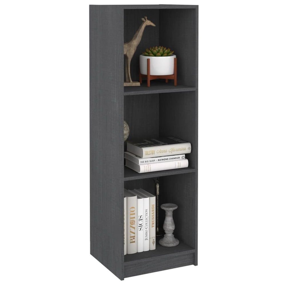 Boekenkast/kamerscherm 36x33x110 cm massief grenenhout grijs MeubelReus
