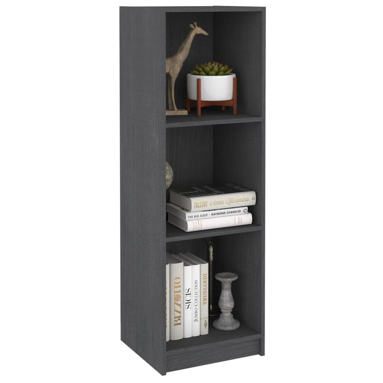 Boekenkast/kamerscherm 36x33x110 cm massief grenenhout grijs MeubelReus