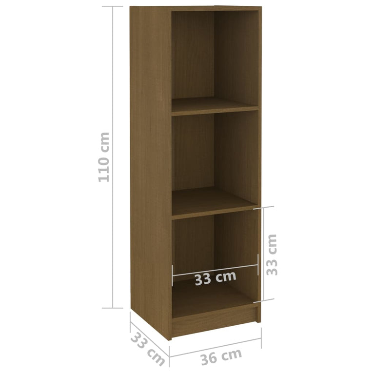 Boekenkast/kamerscherm massief grenenhout honingbruin MeubelReus