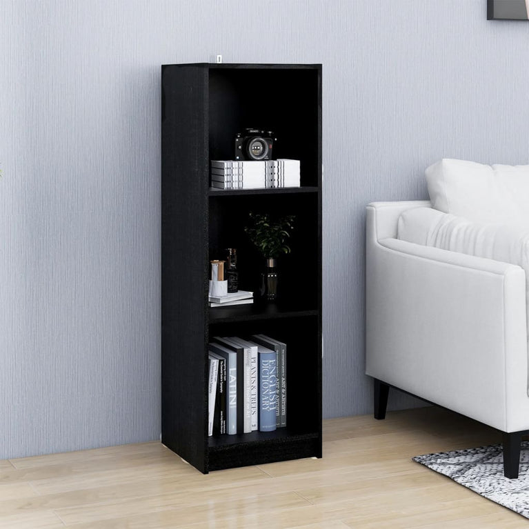 Boekenkast/kamerscherm 36x33x110 cm massief grenenhout zwart MeubelReus