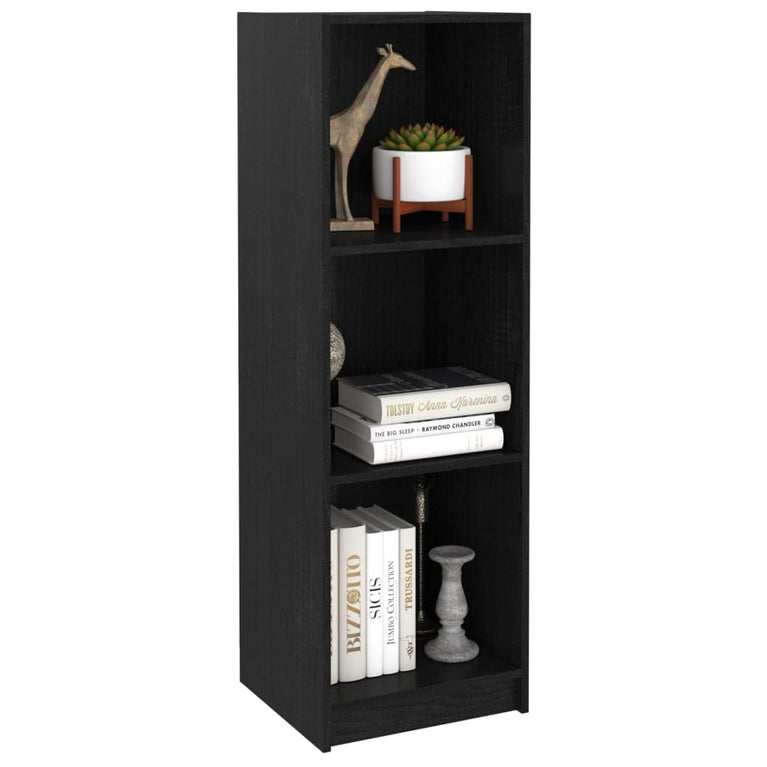 Boekenkast/kamerscherm 36x33x110 cm massief grenenhout zwart MeubelReus
