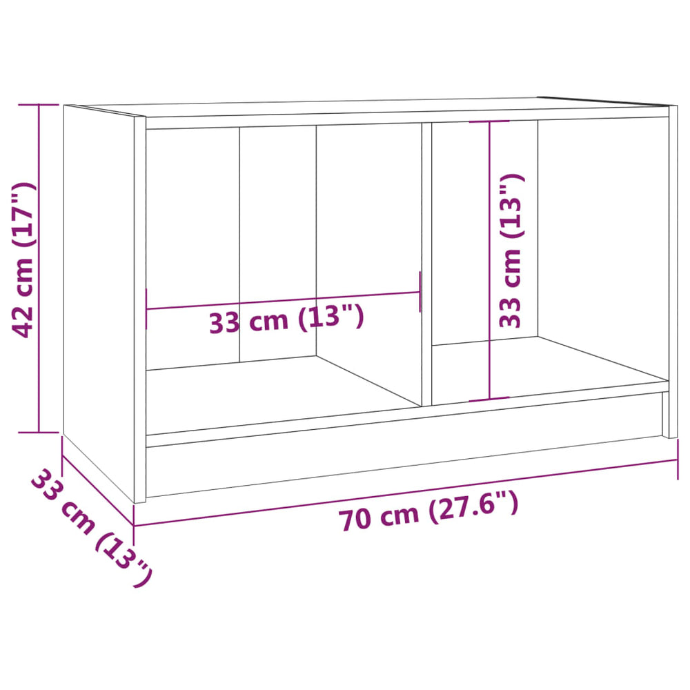 Tv-meubel 70x33x42 cm massief grenenhout MeubelReus