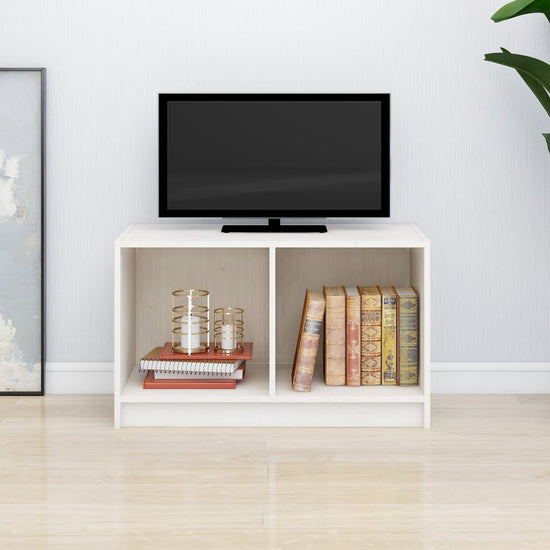 Tv-meubel 70x33x42 cm massief grenenhout wit MeubelReus
