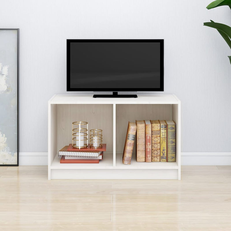 Tv-meubel 70x33x42 cm massief grenenhout wit MeubelReus
