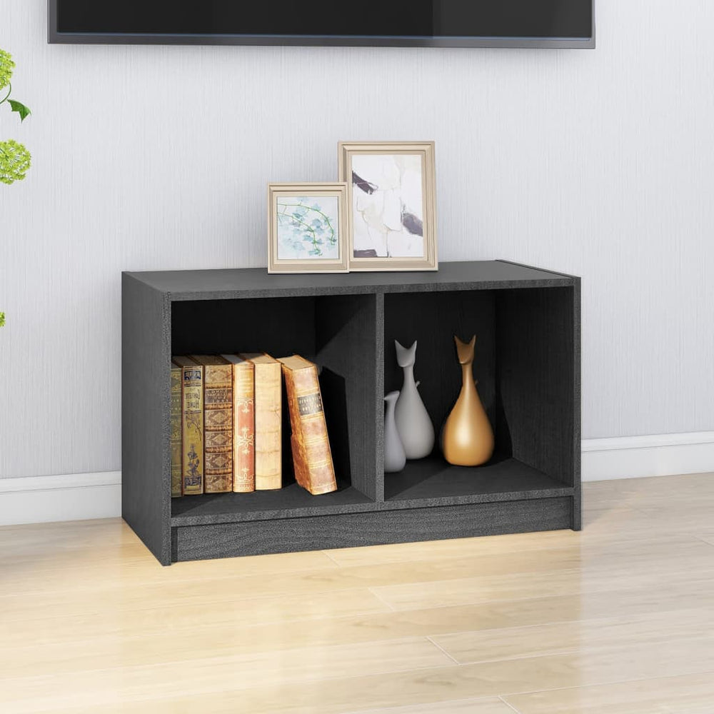Tv-meubel 70x33x42 cm massief grenenhout grijs MeubelReus