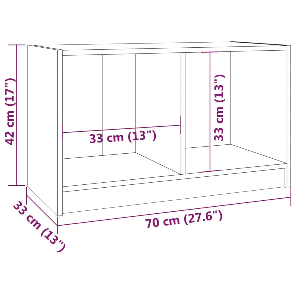 Tv-meubel 70x33x42 cm massief grenenhout grijs MeubelReus