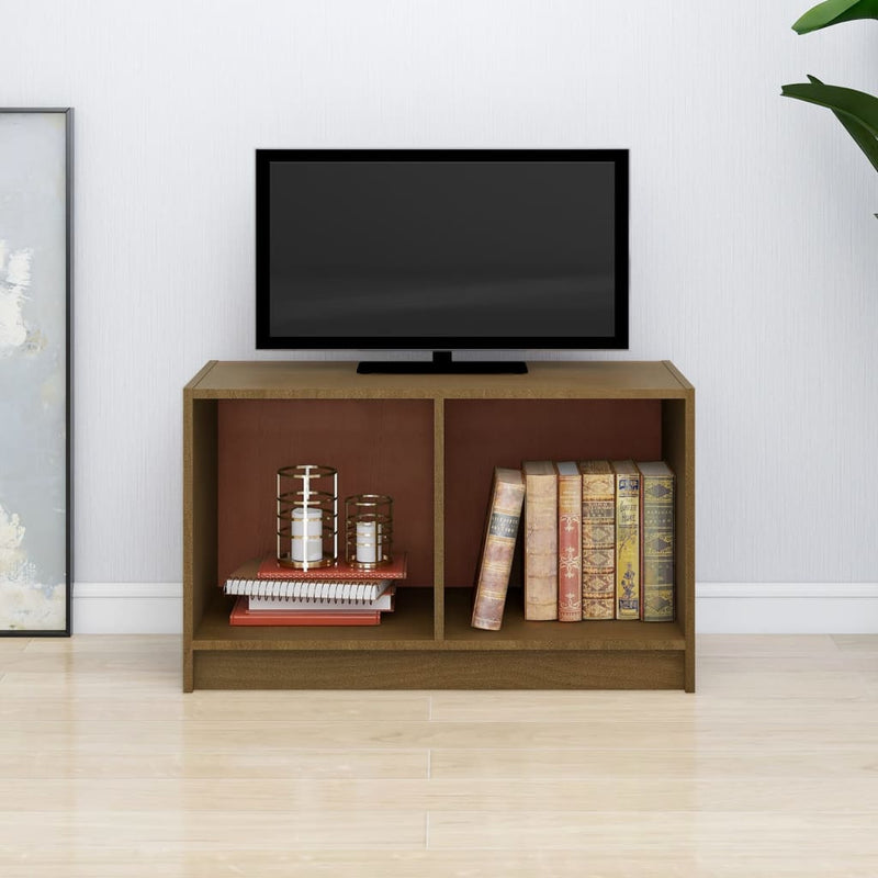 Tv-meubel 70x33x42 cm massief grenenhout honingbruin MeubelReus