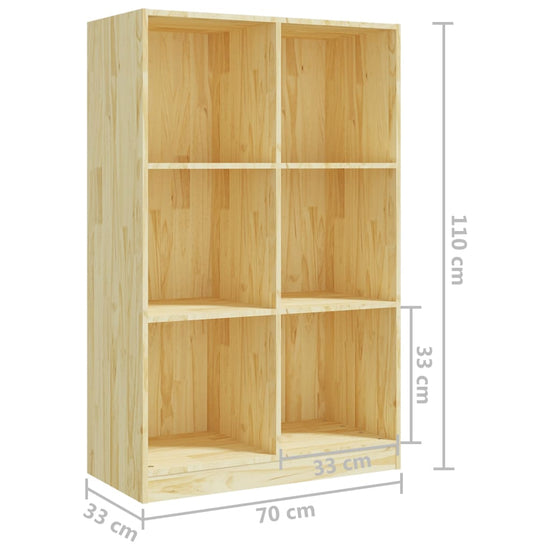 Boekenkast 70x33x110 cm massief grenenhout MeubelReus