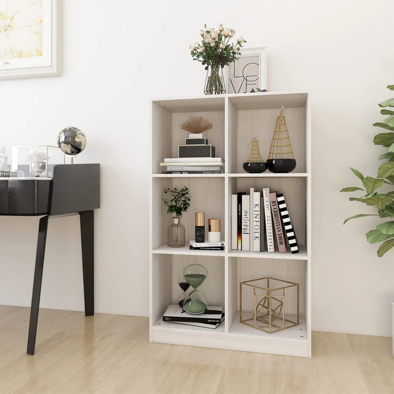 Boekenkast 70x33x110 cm massief grenenhout wit MeubelReus