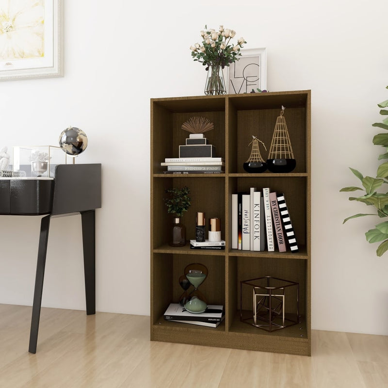 Boekenkast 70x33x110 cm massief grenenhout honingbruin MeubelReus