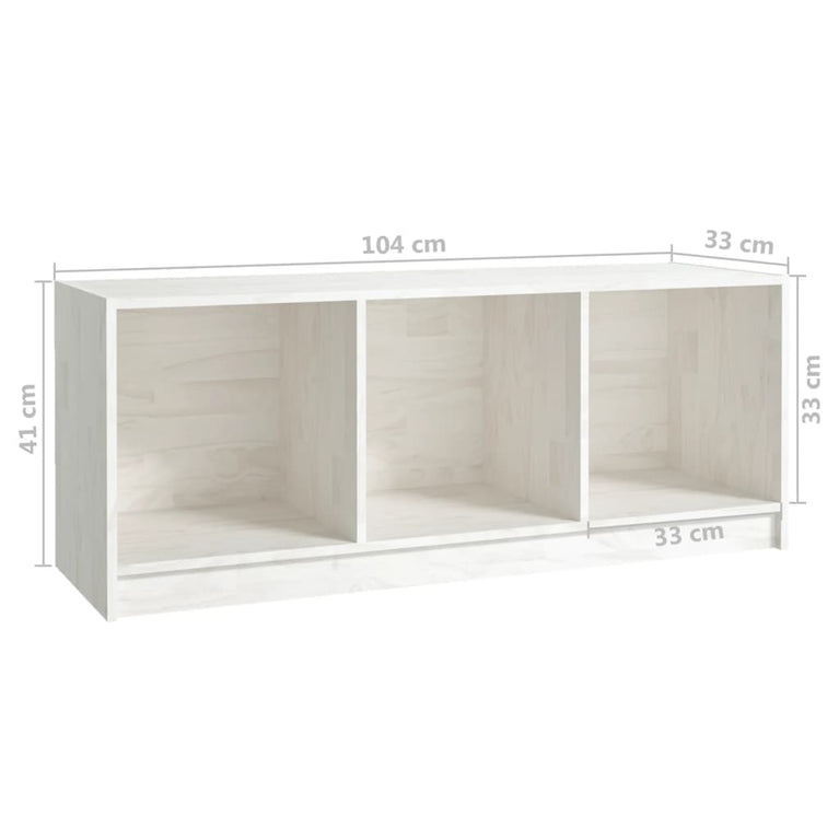 Tv-meubel 104x33x41 cm massief grenenhout wit MeubelReus
