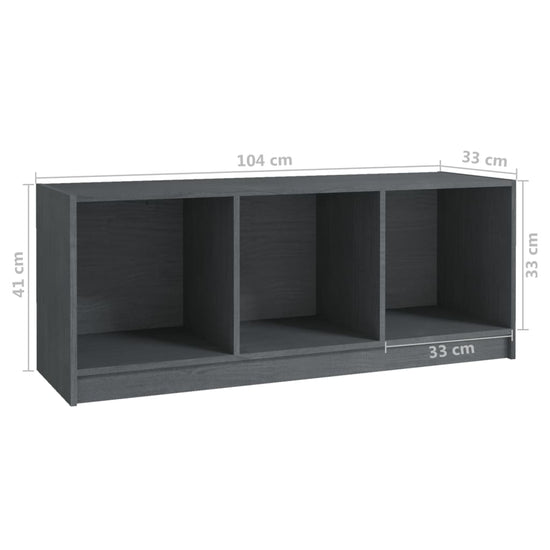 Tv-meubel 104x33x41 cm massief grenenhout grijs MeubelReus