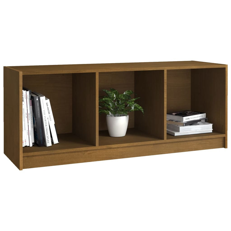 Tv-meubel 104x33x41 cm massief grenenhout honingbruin MeubelReus