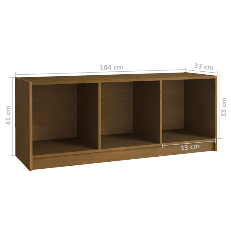 Tv-meubel 104x33x41 cm massief grenenhout honingbruin MeubelReus