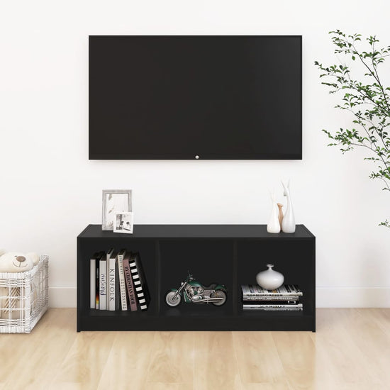 Tv-meubel 104x33x41 cm massief grenenhout zwart MeubelReus
