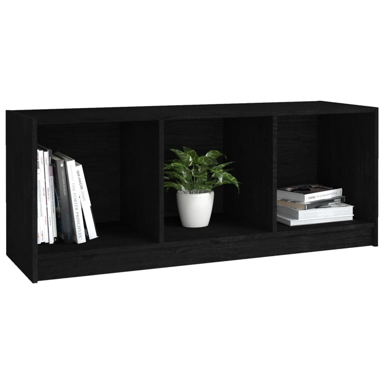 Tv-meubel 104x33x41 cm massief grenenhout zwart MeubelReus