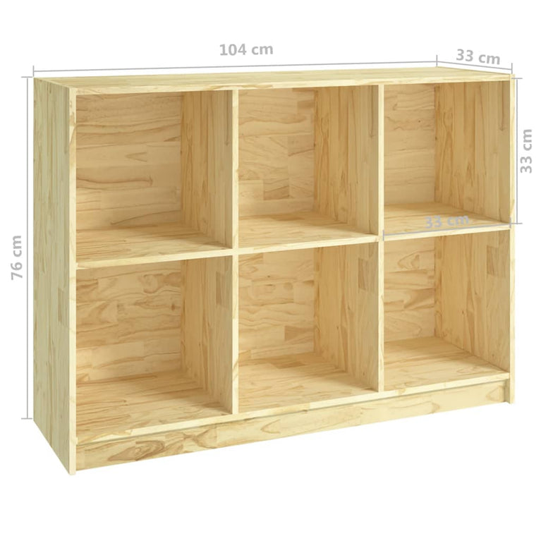Boekenkast 104x33x76 cm massief grenenhout MeubelReus