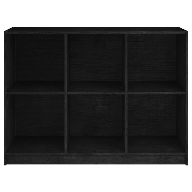 Boekenkast 104x33x76 cm massief grenenhout zwart