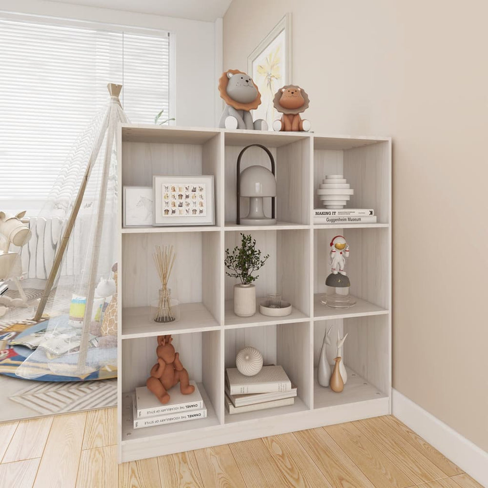 Boekenkast/kamerscherm 104x33,5x110 cm massief grenenhout wit MeubelReus