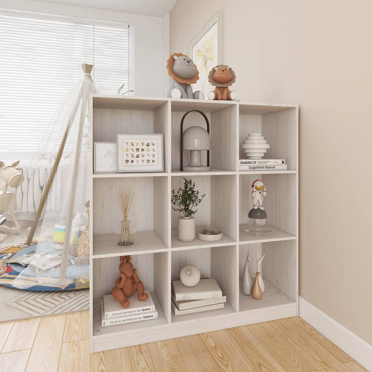 Boekenkast/kamerscherm 104x33,5x110 cm massief grenenhout wit MeubelReus