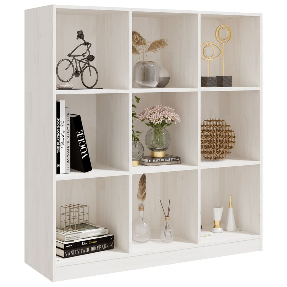 Boekenkast/kamerscherm 104x33,5x110 cm massief grenenhout wit MeubelReus