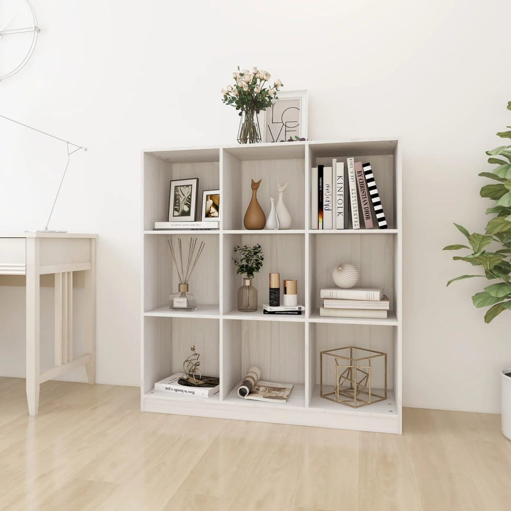 Boekenkast/kamerscherm 104x33,5x110 cm massief grenenhout wit MeubelReus