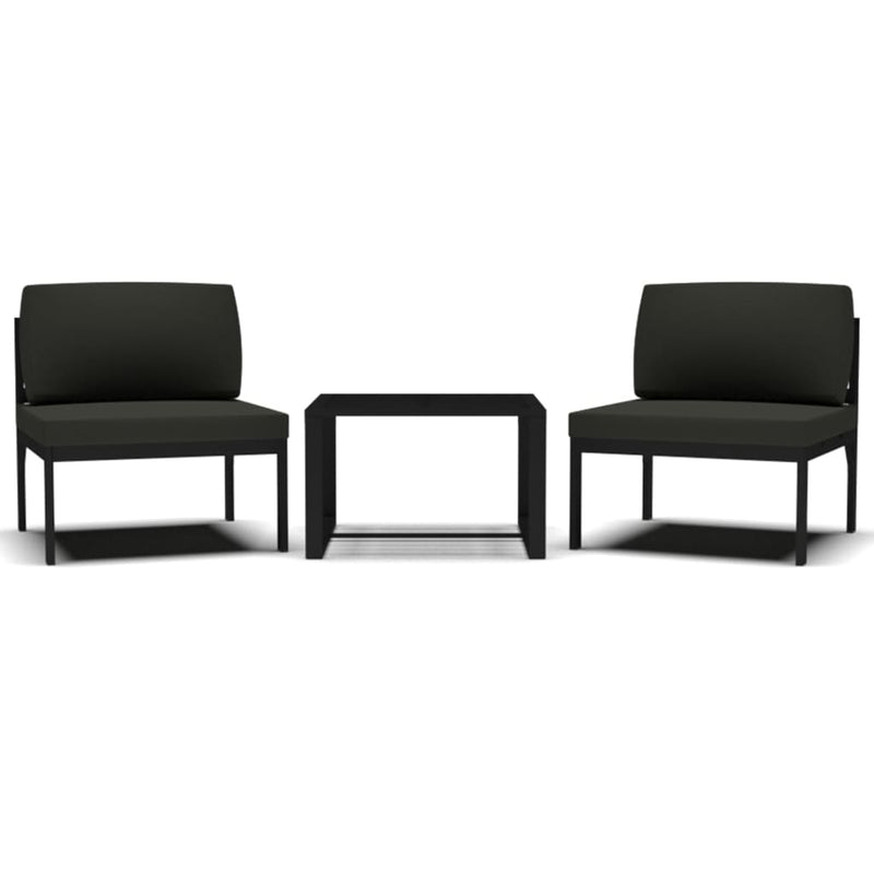 3-delige Loungeset met kussens aluminium antracietkleurig MeubelReus