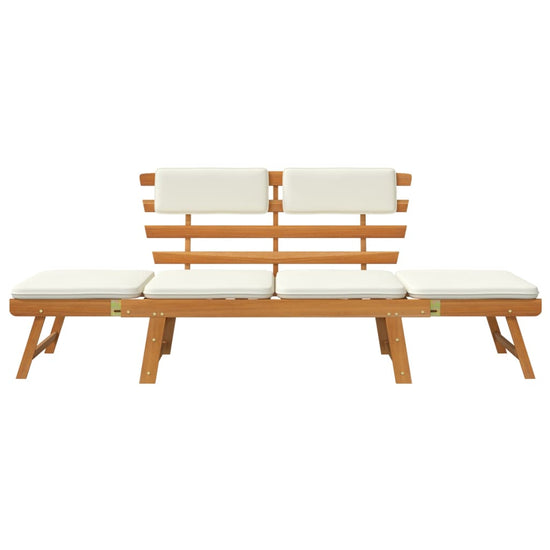 Tuinbank met kussens 2-in-1 190 cm massief acaciahout MeubelReus