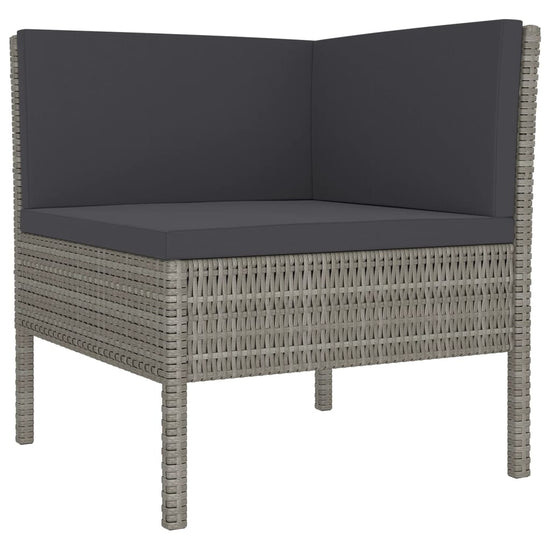 6-delige Loungeset met kussens poly rattan grijs MeubelReus