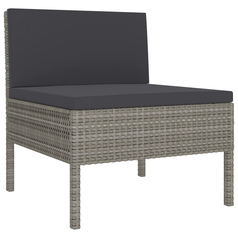 9-delige Loungeset met kussens poly rattan grijs MeubelReus