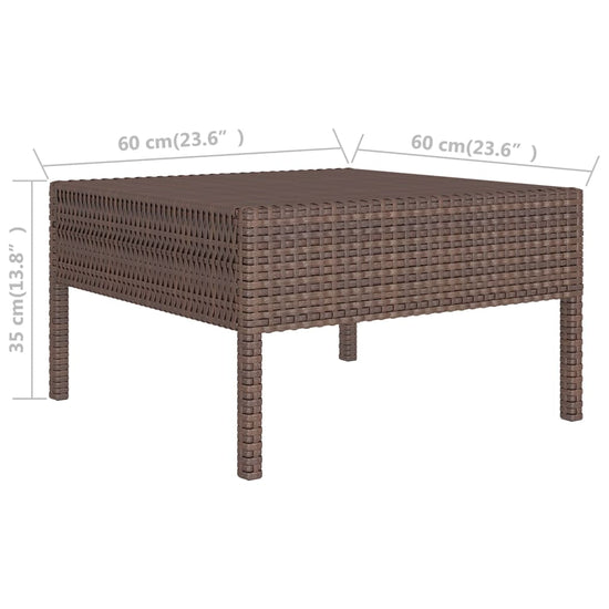 8-delige Loungeset met kussens poly rattan bruin 