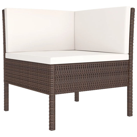 10-delige Loungeset met kussens poly rattan bruin MeubelReus