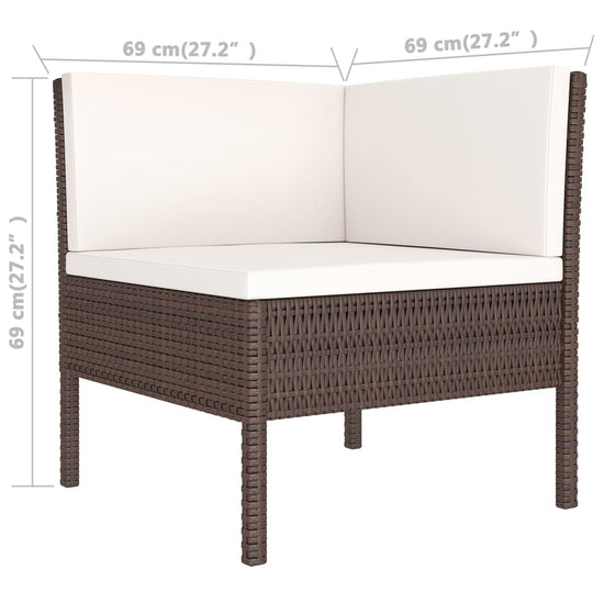 12-delige Loungeset met kussens poly rattan bruin MeubelReus