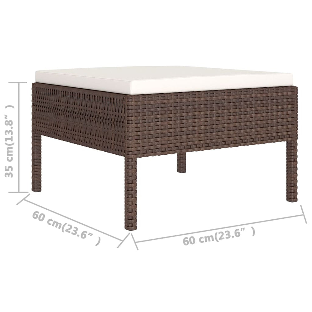 11-delige Loungeset met kussens poly rattan bruin MeubelReus