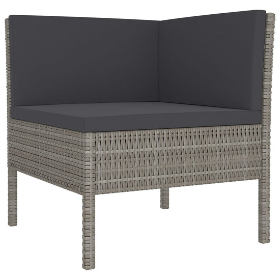 11-delige Loungeset met kussens poly rattan grijs MeubelReus