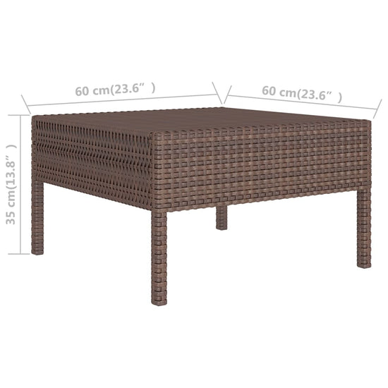 13-delige Loungeset met kussens poly rattan bruin MeubelReus