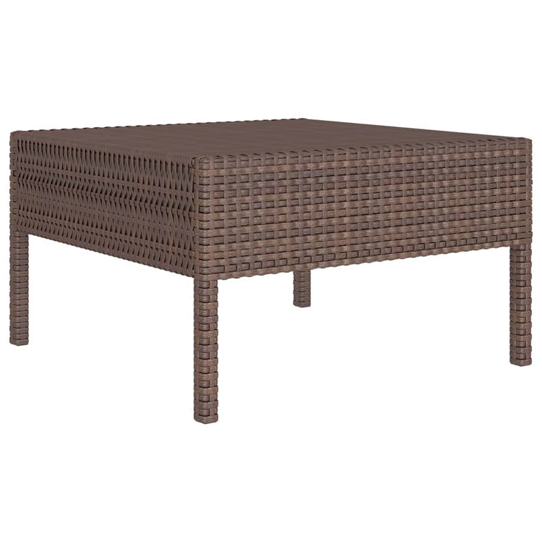7-delige Loungeset met kussens poly rattan bruin MeubelReus