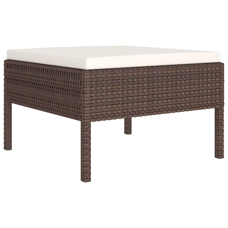 10-delige Loungeset met kussens poly rattan bruin MeubelReus
