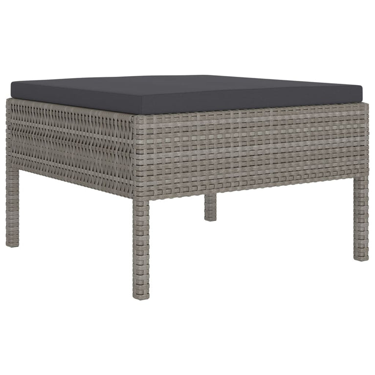 10-delige Loungeset met kussens poly rattan grijs MeubelReus