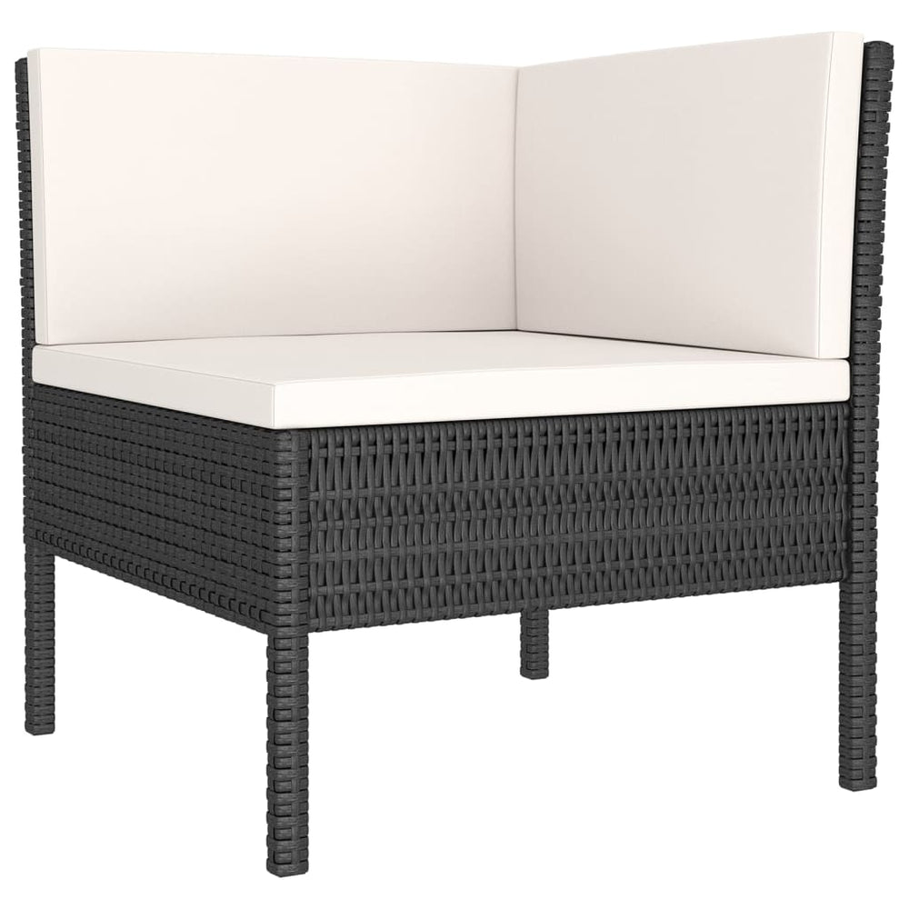 11-delige Loungeset met kussens poly rattan zwart MeubelReus