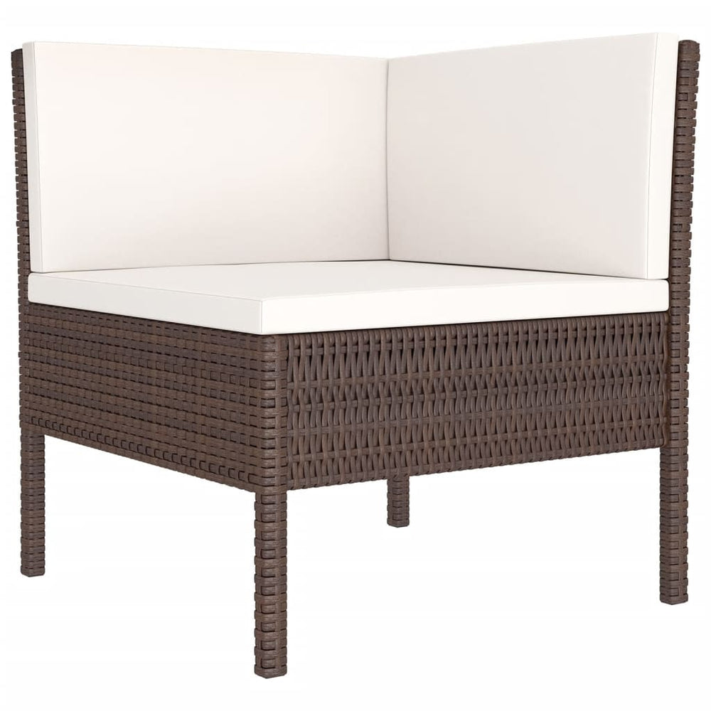 11-delige Loungeset met kussens poly rattan bruin MeubelReus