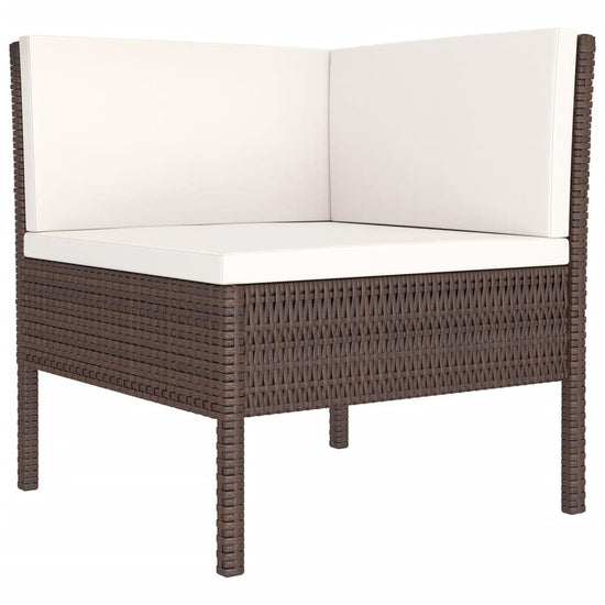 11-delige Loungeset met kussens poly rattan bruin MeubelReus