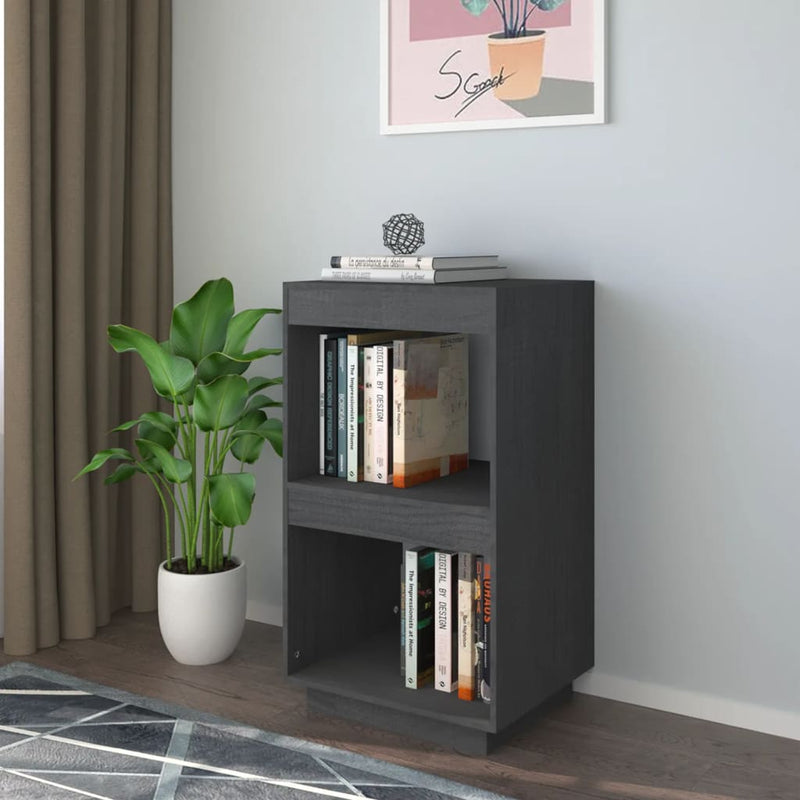 Boekenkast 40x35x71 cm massief grenenhout grijs MeubelReus