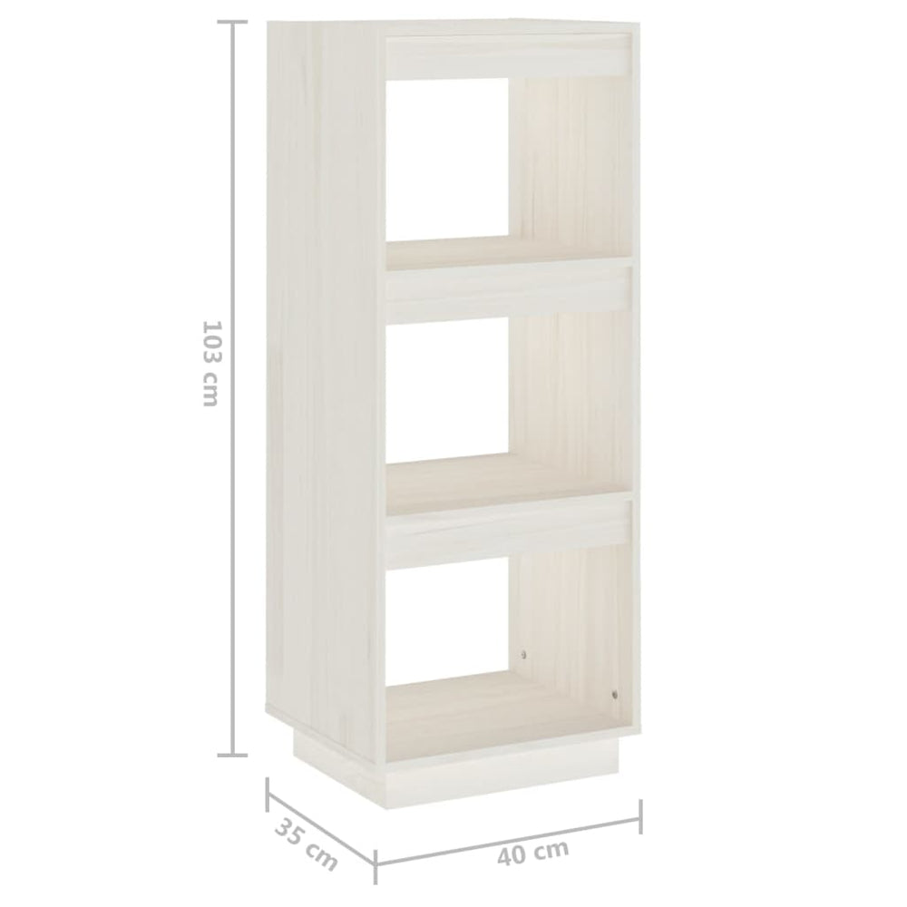 Boekenkast/kamerscherm 40x35x103 cm massief grenenhout wit MeubelReus