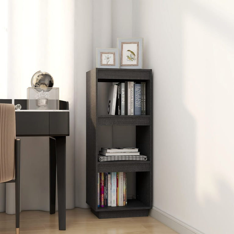 Boekenkast/kamerscherm 40x35x103 cm massief grenenhout grijs MeubelReus