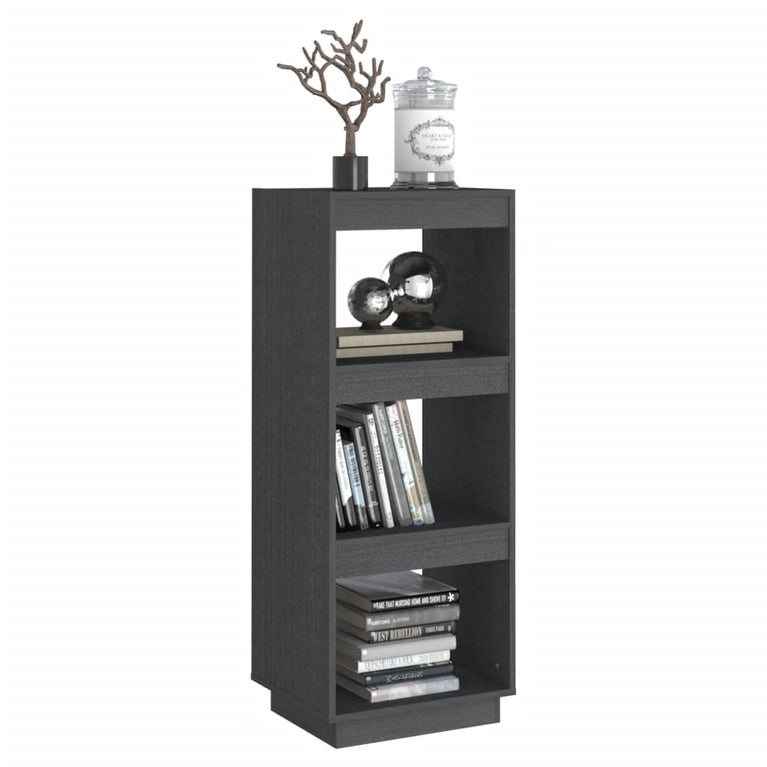 Boekenkast/kamerscherm 40x35x103 cm massief grenenhout grijs MeubelReus