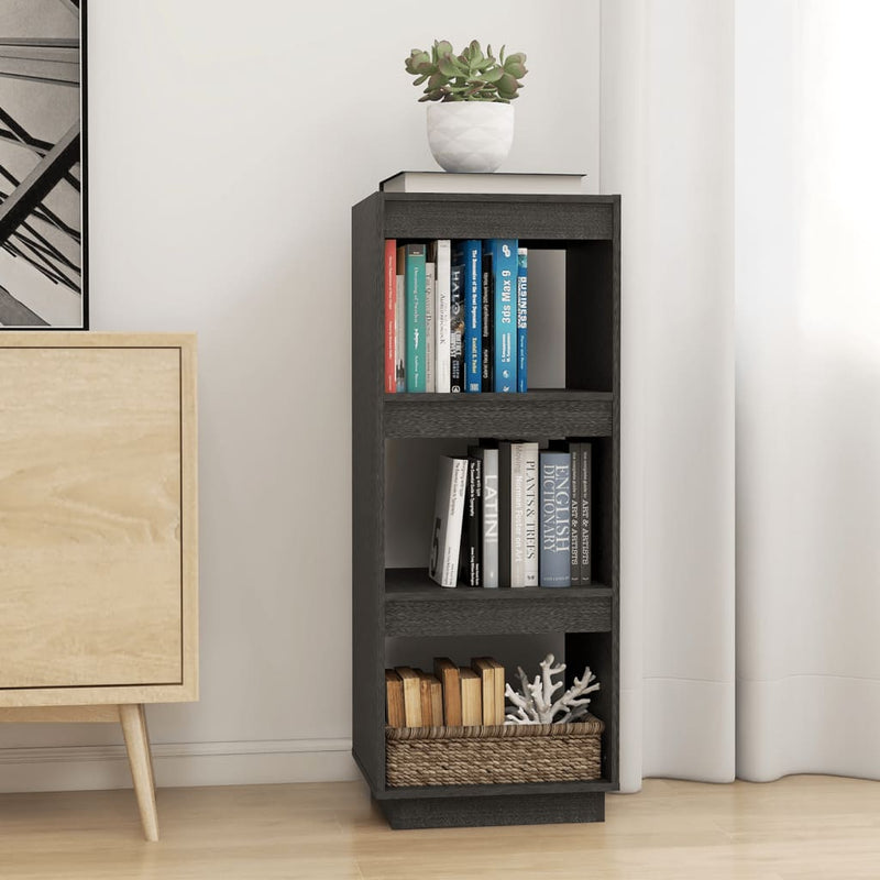 Boekenkast/kamerscherm 40x35x103 cm massief grenenhout grijs MeubelReus