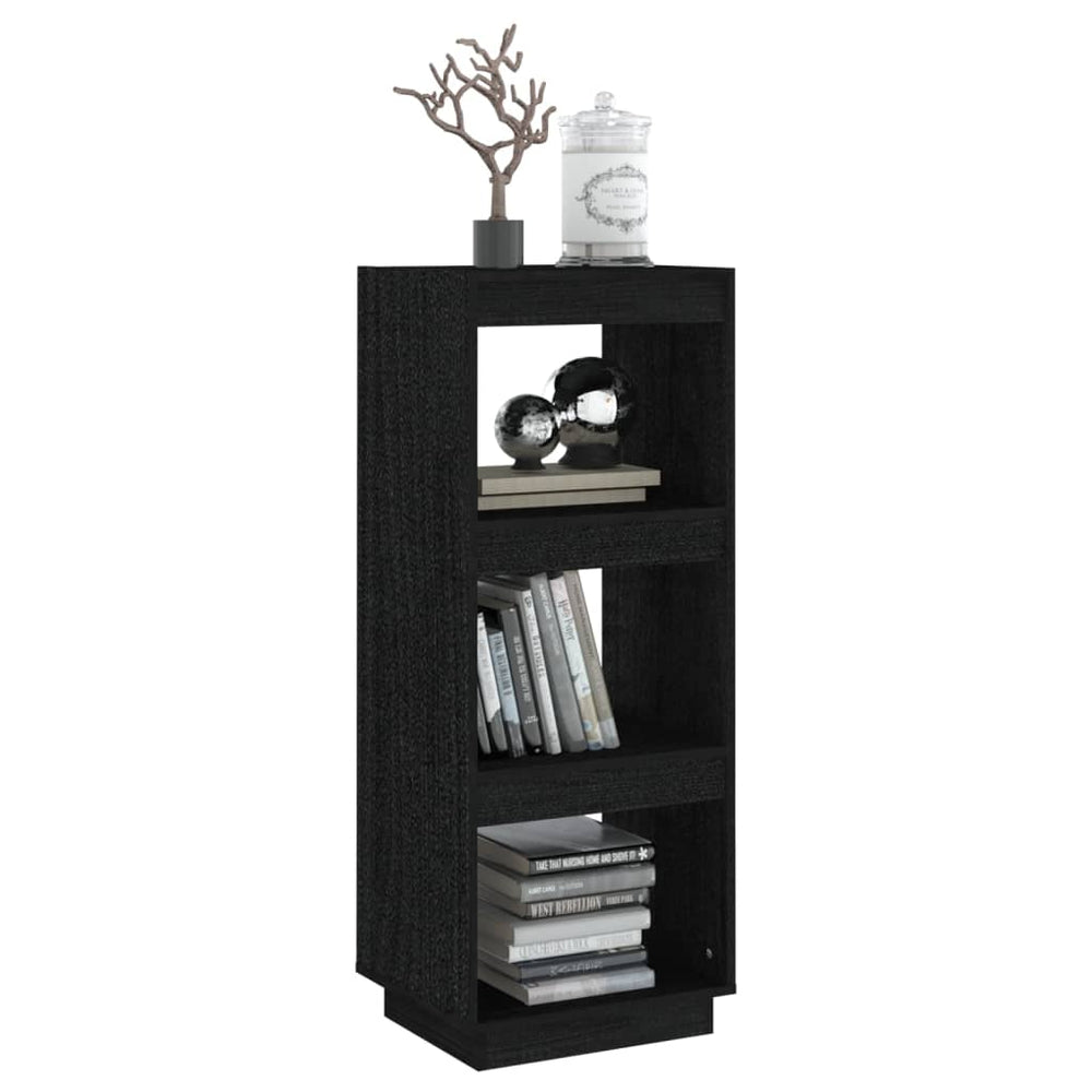 Boekenkast/kamerscherm 40x35x103 cm massief grenenhout zwart MeubelReus
